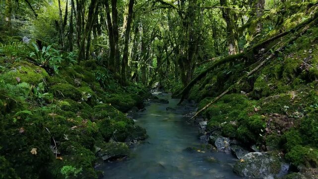 ruisseau dans une for&ecirc;t sombre