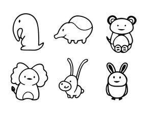 set of cartoon animals