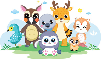 Naklejka premium set of animals