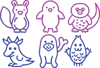 set of easter rabbits