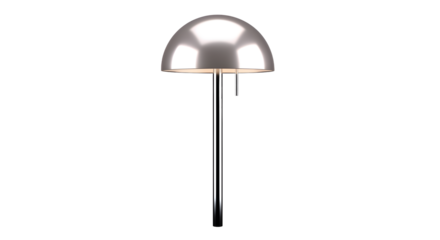 Modern Metallic Desk Lamp with Rounded Shade and Adjustable Arm for Office or Home Lighting