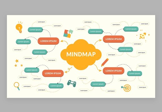 Mind Map Infographic with Cute Education Style for School Teachers and Lesson Presentations
