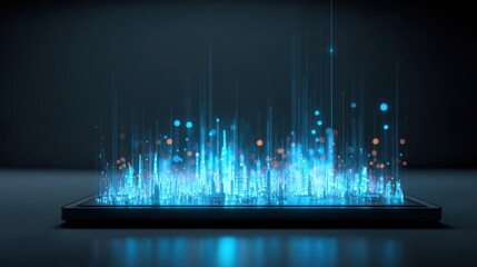 Abstract Data Visualization on Device: Digital Information, Cloud Computing, Future Technology Concept