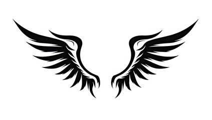 Fototapeta premium Black wings graphic design. Generative AI 