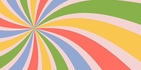 Retro summer sunburst background. Spring, summer colorful background for poster, card, flyer. Vector illustration.