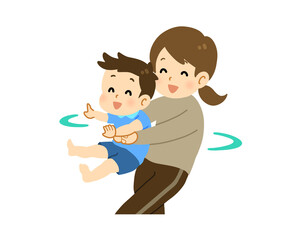 こどもを抱っこして回る遊び