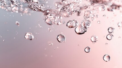 Water Bubbles Ascending in Clear Liquid: Refreshing, Sparkling, and Clean Abstract Background