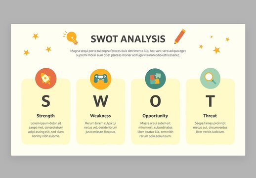 SWOT Analysis Infographic with Cute Education Style for School Teachers