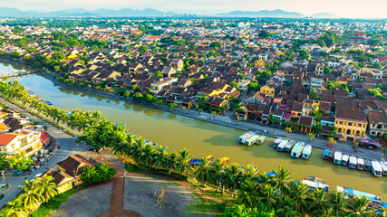 Aerial view of Hoi An ancient town, Vietnam. Hoi An is one of the most popular destinations in Vietnam