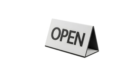 Obraz premium Open Signboard on White Background for Business Storefront