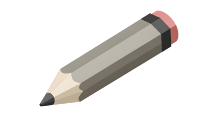 Pencil Illustration in Realistic Style with Soft Shadows on White Background