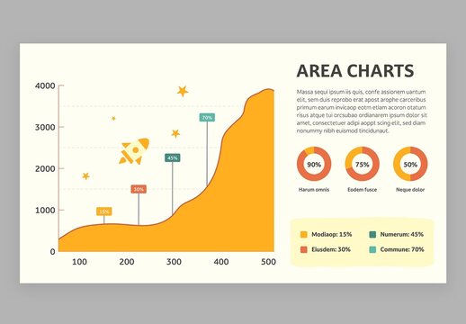 Area Chart Graph Infographic with Cute Education Style for School Teachers