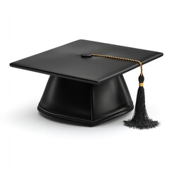 Classic Graduation Cap with Red Tassel &ndash; Academic Achievement Symbol