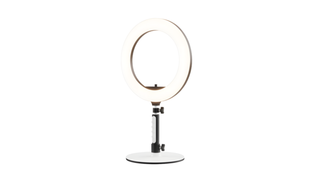 Ring Light with Adjustable Stand in White Modern Design for Photography and Video Production