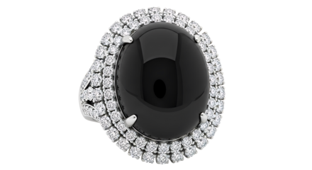 Black onyx ring isolated on transparent background