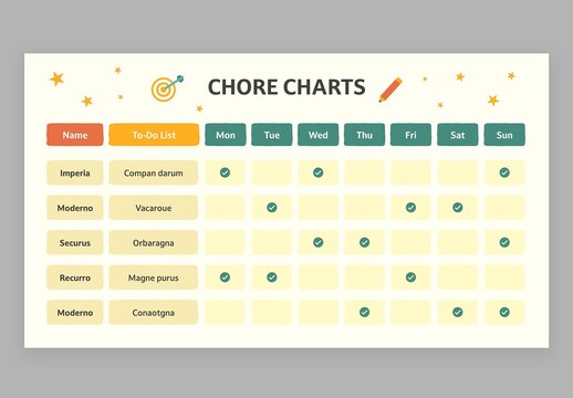 Chore Chart Infographic with Cute Education Style for School Teachers