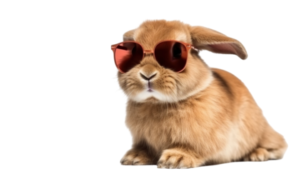 Cute bunny wearing trendy sunglasses