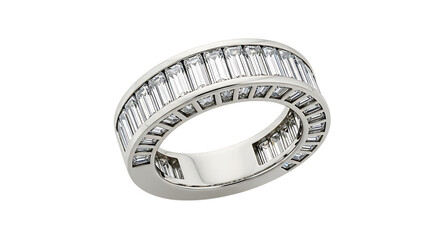 Diamond eternity band isolated on transparent background