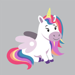 beautiful unicorn sitting gracefully and charmingly