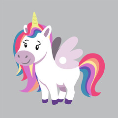 beautiful unicorn is closing its legs