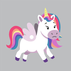 beautiful unicorn stretching its four legs