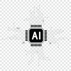 Artificial intelligence processor circuit board digital technology futuristic design