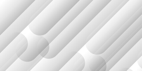 Obraz premium Abstract minimal white and grey glossy curve wavy geometric background. White paper texture and futuristic technology banner web background. 