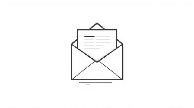 Clean and modern outline icon showing an opened letter, concept for email, newsletter, or important notification