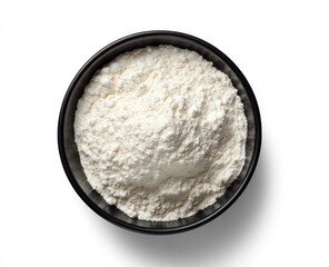 Flour in dark bowl, top view (1)