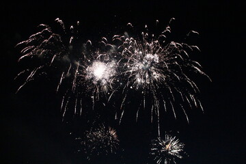 fireworks in rezé (france) for the french national day (bastille day - 14th july)