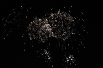 fireworks in rezé (france) for the french national day (bastille day - 14th july)