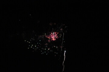 fireworks in rezé (france) for the french national day (bastille day - 14th july)
