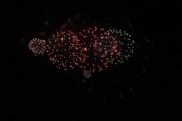 fireworks in rezé (france) for the french national day (bastille day - 14th july)