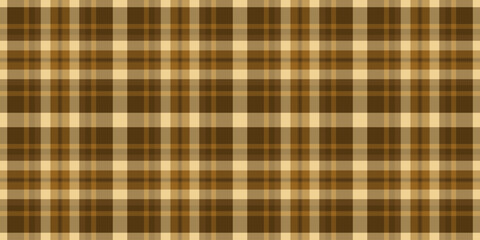 Sample fabric seamless textile, bed pattern background plaid. Fibre check vector tartan texture in amber and orange colors.
