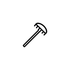 Curved Garden Rake Monoline Icon