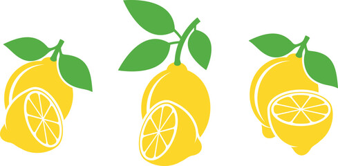 Lemon logo. Isolated lemon on white background