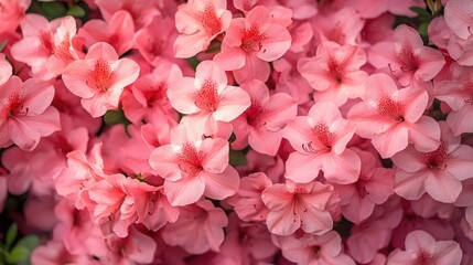 Spring Pink Azalea Bush Background, Lush Floral Display in Full Bloom.