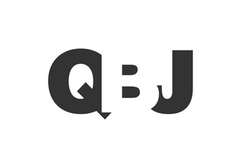 QBJ logo design. Initial letter Q B J bold font style for tech startups, consulting, corporate branding. Creative company name, headlines typography identity, trendy logotype.