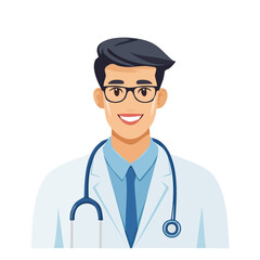 Fototapeta premium Male Doctor with Glasses and Stethoscope - AI Generated
