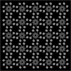 Intricate white spirals interlock into radiant clusters, spreading symmetrically across the black canvas. Each glowing whirl forms cosmic bridges, weaving harmony, mystery, and infinite balance.