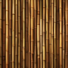 Fototapeta premium Natural Bamboo Wall Texture Background. Vertical dried bamboo poles creating an organic, rustic pattern for Asian-inspired decor.