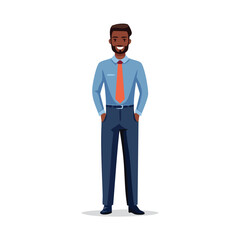 Obraz premium Smiling Young Businessman in Formal Office Attire - AI Generated