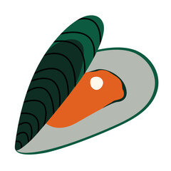 Mussel 2 cute, PNG illustration.