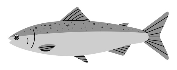 Salmon 3 cute, PNG illustration.