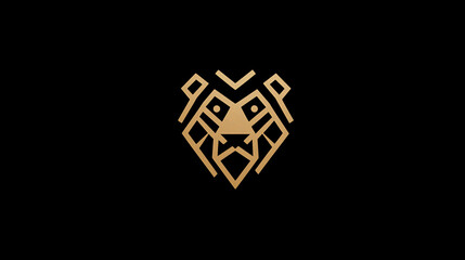 bstract Lion Head Modern Symbol