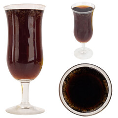 Cola in Wine Glass Minimalist Studio Shot on white background