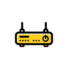 Vector art of yellow router with antennas