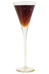 Cola in Wine Glass Minimalist Studio Shot on white background