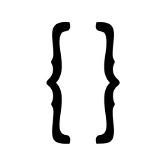 Obraz premium Curly Braces in Simple Black and White Graphic Design for Symbolism