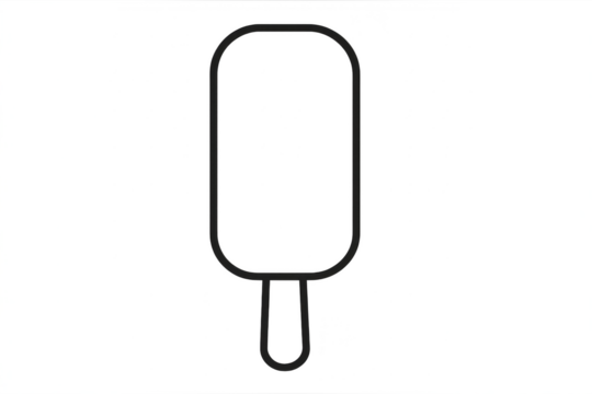 Simple popsicle outline isolated on a transparent background, minimalist design - Powered by Adobe